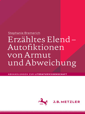 cover image of Erzähltes Elend – Autofiktionen von Armut und Abweichung